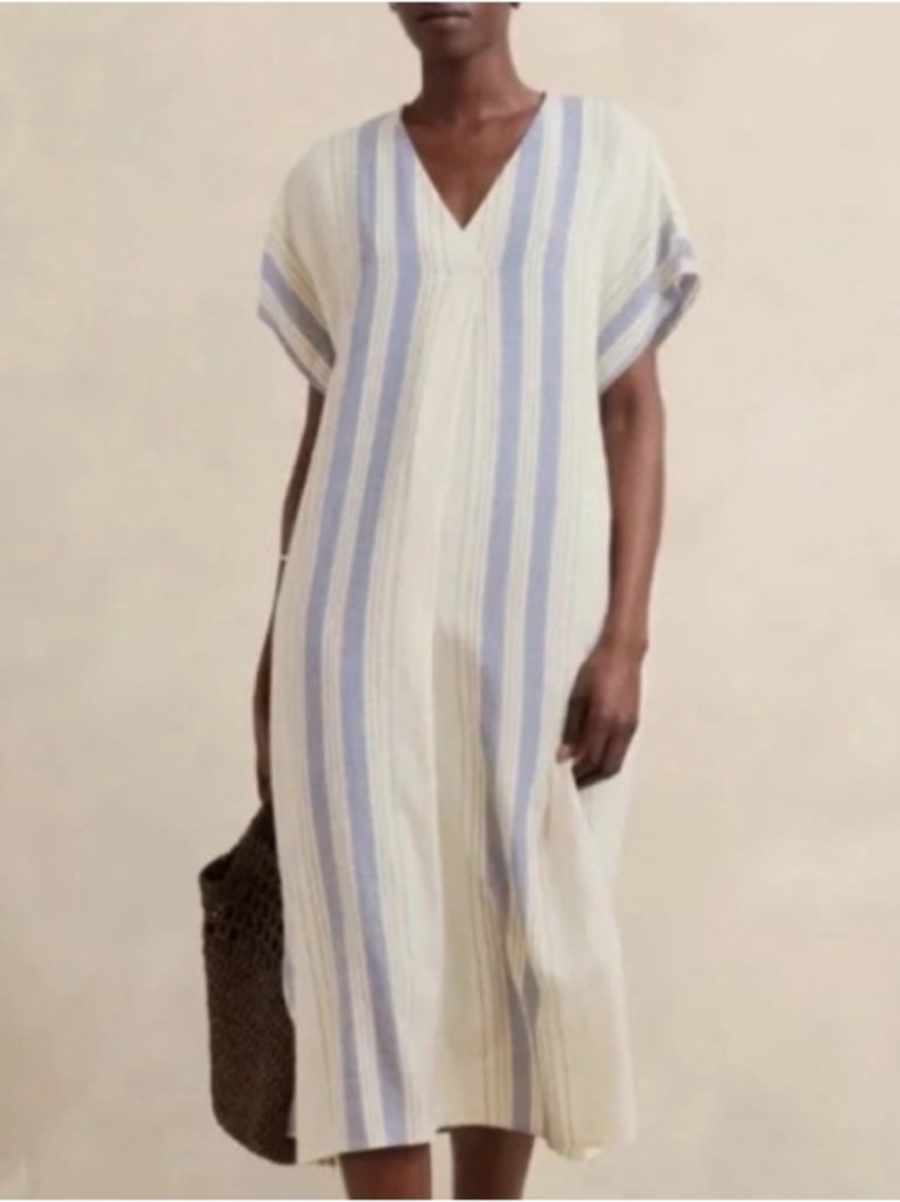 NWT Banana Republic Linen Blend Kaftan Midi Dress Small